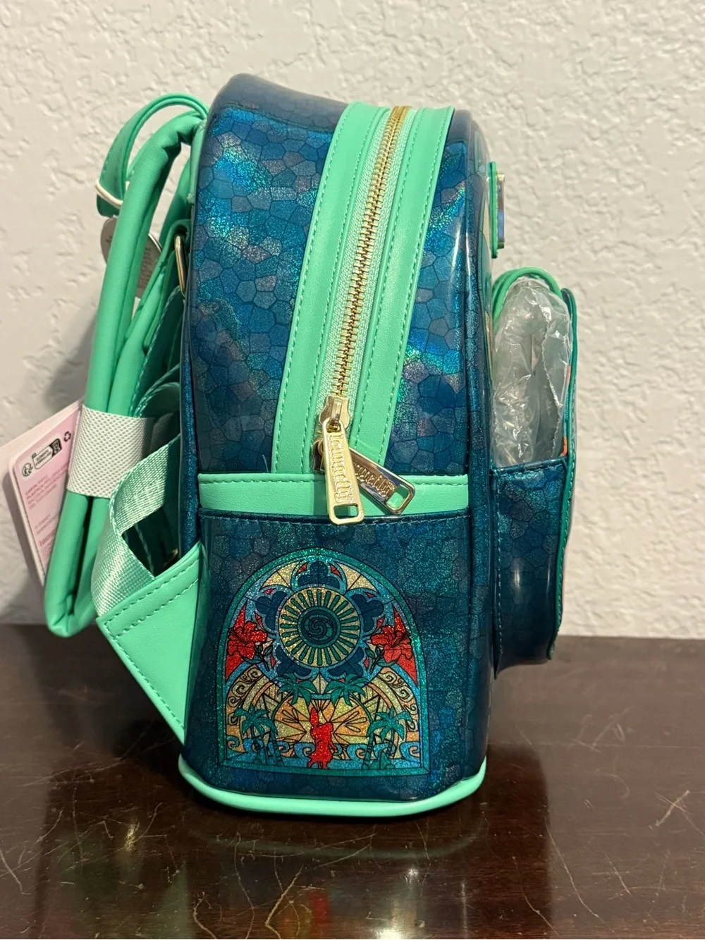 Loungefly Disney Princess Stained Glass Moana Mini Backpack and Ears Combo